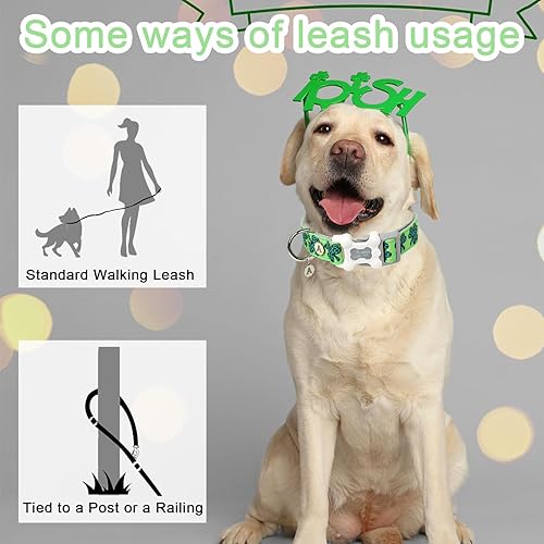 Miniatura 4 de ARING PET Collar de perro del día de San Patricio, collar de perro de trébol ajustable, collar de cachorro con hebilla de liberación rápida para