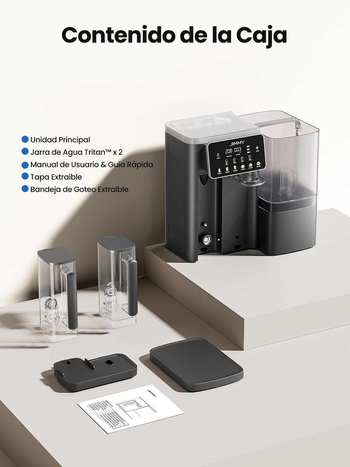 Jimmy R9 Pro Sistema de Ósmosis Inversa para Encimera, Filtro de Agua con Dispensador de Agua Caliente y Fría, 7 Etapas de Filtración UV, Calentamiento Rápido, Pantalla Inteligente TDS