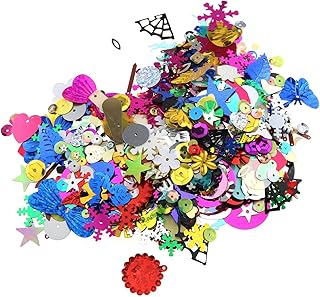 E-outstanding 100 Grams Colorful Mixed Sizes Shiny Sequins and Spangles Craft Supplies