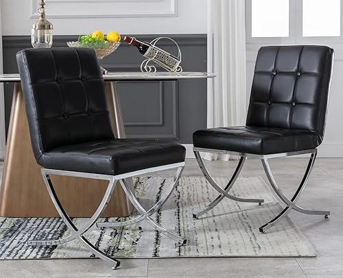 Miniatura 8 de EALSON Juego de 5 sillas de comedor modernas con banco tapizado de terciopelo con patas de metal dorado sillas de cocina de mediados de siglo sillas