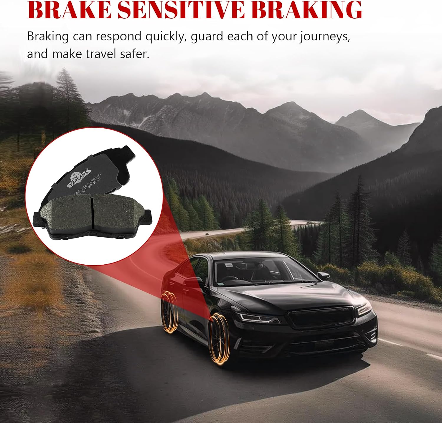 Front and Rear Ceramic Disc Brake Pads Set Replacement for Toyota Camry 1992 1993 1994 1995 1996 1997 1998 1999 L4 2.2L with Rear Disc Brakes