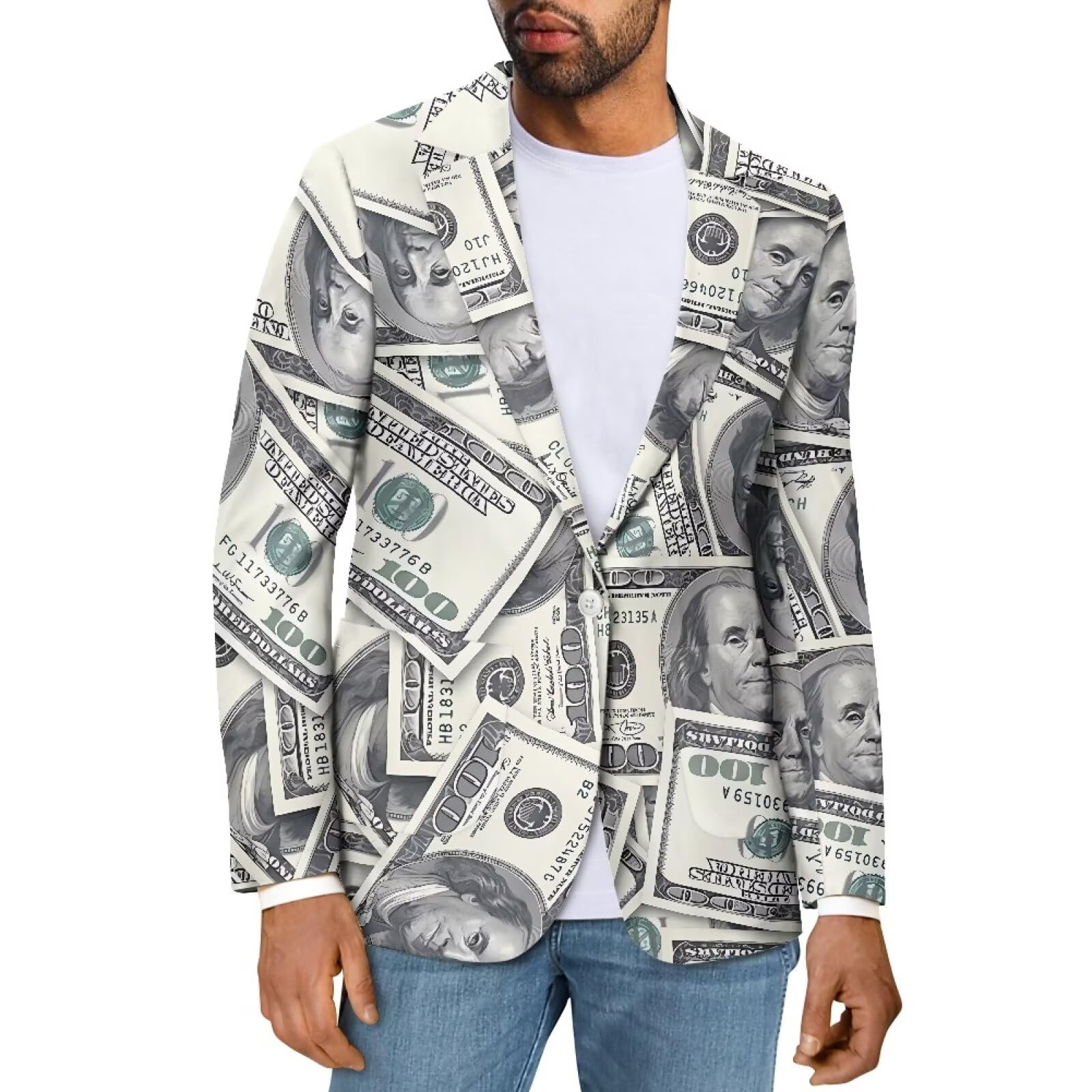 Blazer for Men One Button Notched Lapel Suit Jacket Casual Business Jackets Sports Coats Slim Fit Plus Size Blazer-image-1