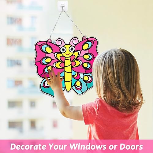 Miniatura 6 de Kit de manualidades con diseño de mariposa para niños, diseño de mariposa de primavera, fácil de usar, decoración para atrapasoles, kits de