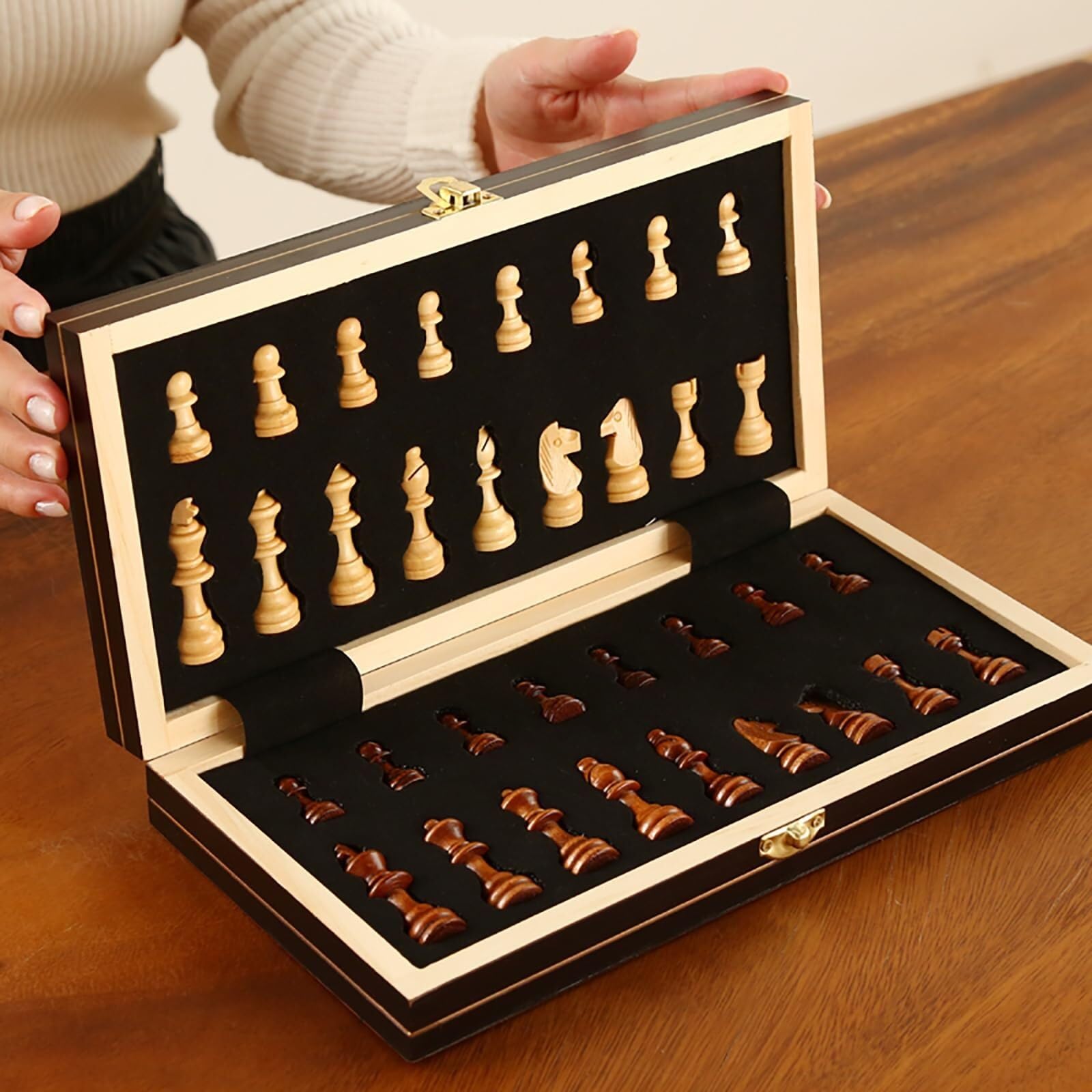 Grande set di scacchi in legno deluxe perfetto for adulti Scacchi
