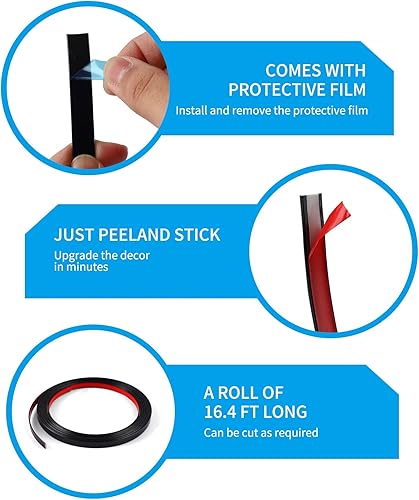 Miniatura 3 de SUJIAMEI Moldura y moldura de pared, moldura autoadhesiva flexible mejorada, diseño de despegar y pegar, decoración de bricolaje para el hogar,