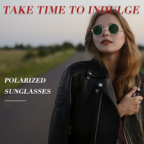 Miniatura 4 de Hippie Round Sunglasses for Women Men Small Circle Sun Glasses Polarized UV400 Protection