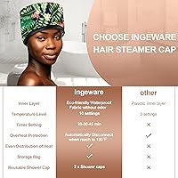 Vista 6 de Gorra Térmica para Acondicionamiento Profundo, Ingeware - Gorra Térmica para Cabello para Secador de Pelo Portátil Eléctrico para Cabello Natural
