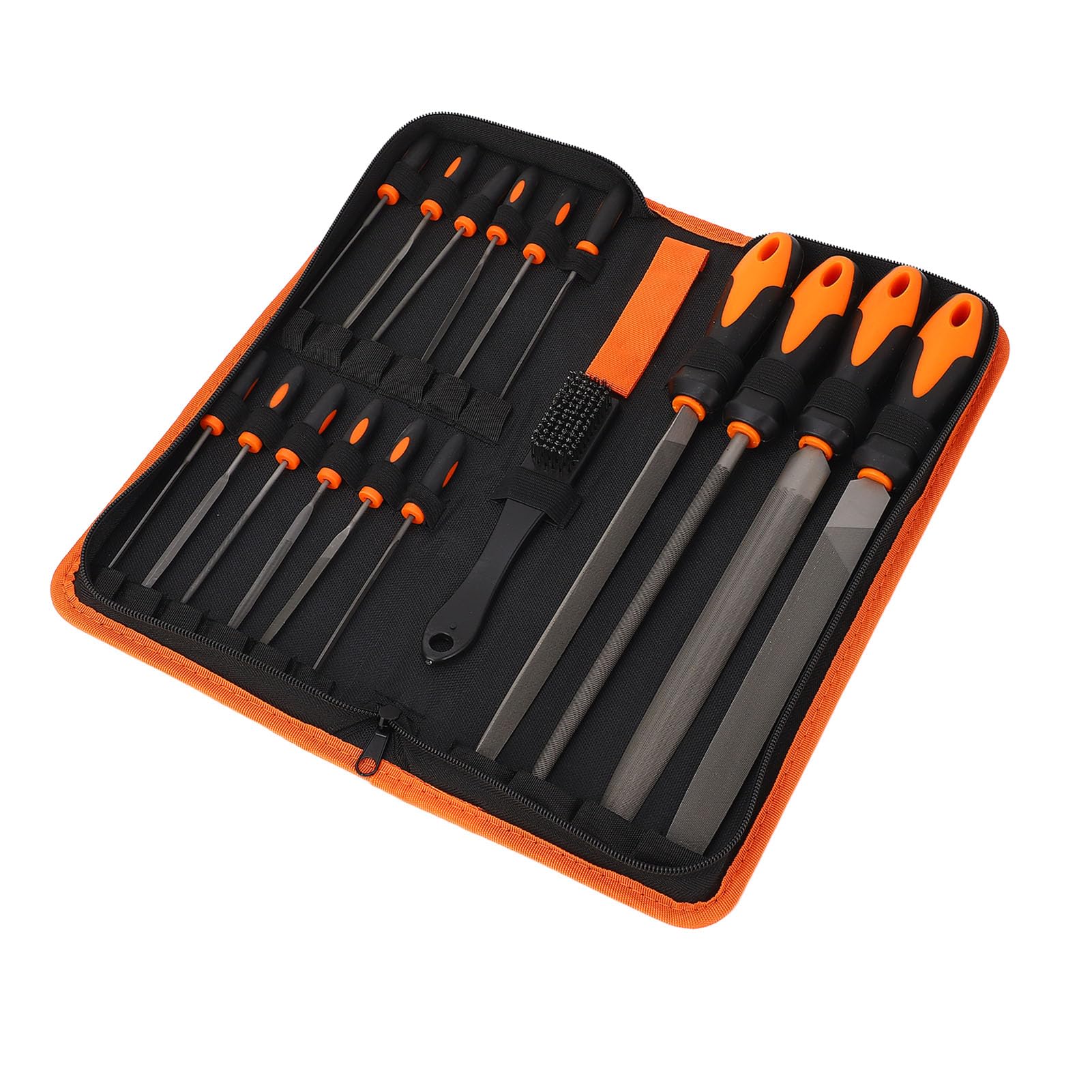 Set di 18 limette in acciaio T12, limette manuali professionali in metallo con punta a ago e grandi limette piatte, triangolari e semicircolari; include custodia di conservazione e