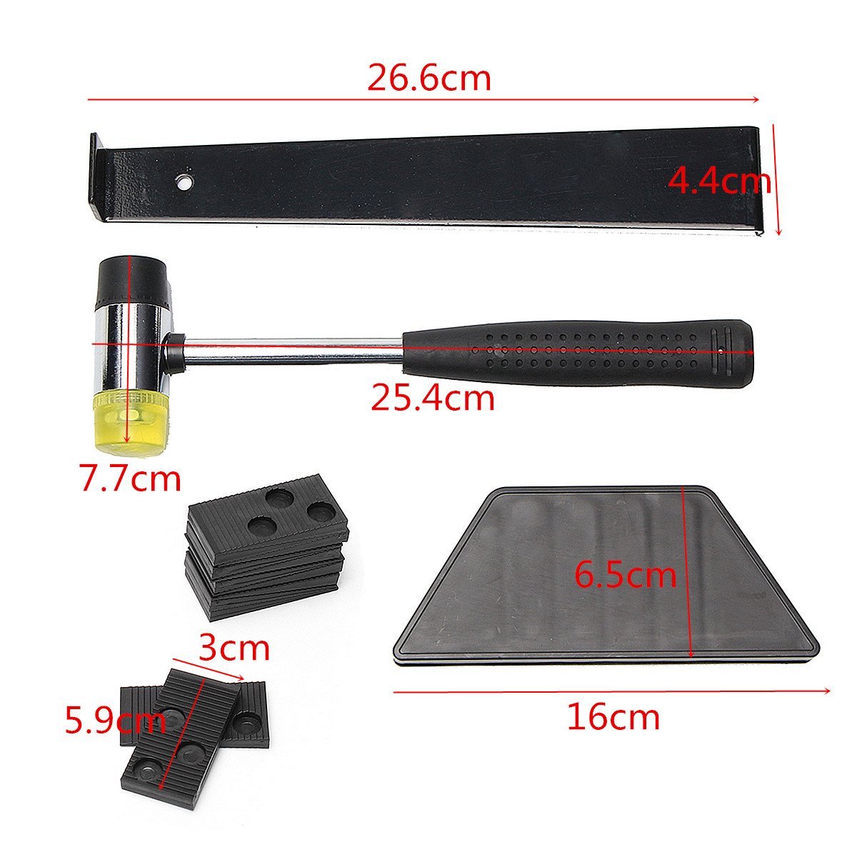 RanDal Zestaw narzędzi do układania podłóg laminowanych do drewna zestaw okuć podłogowych z 20-częściowym zestawem narzędzi Spacer Flooring Tool Set