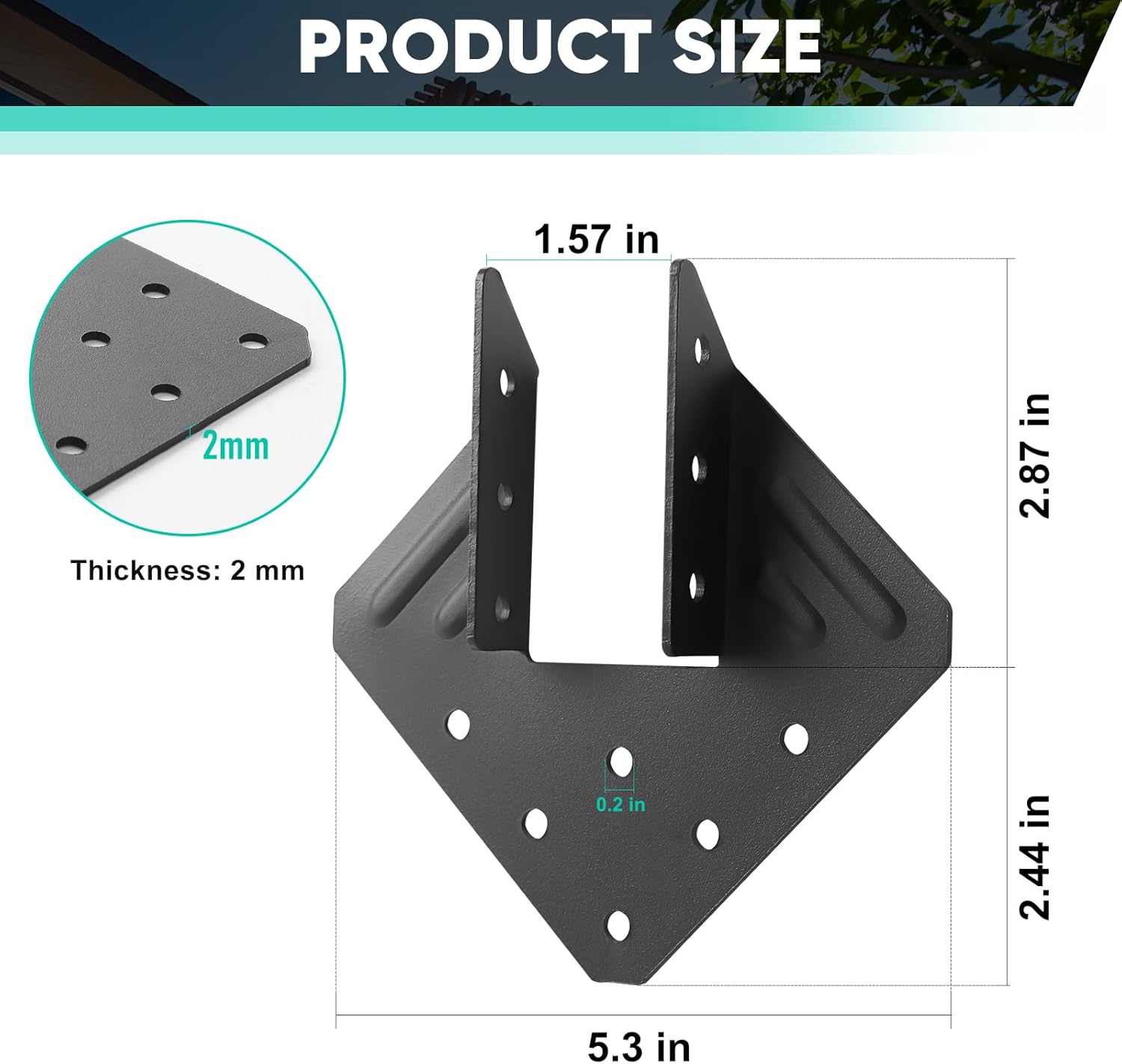 14-Gauge(2MM) Heavy Duty Hurricane Ties,30Pcs Black Joist Hangers,Hurricane Straps Fit 2x4,2x6 Truss to Rafter Connector for Roofing Trusses Wood Timber,Roof Brackets,Seismic Joist Hangers