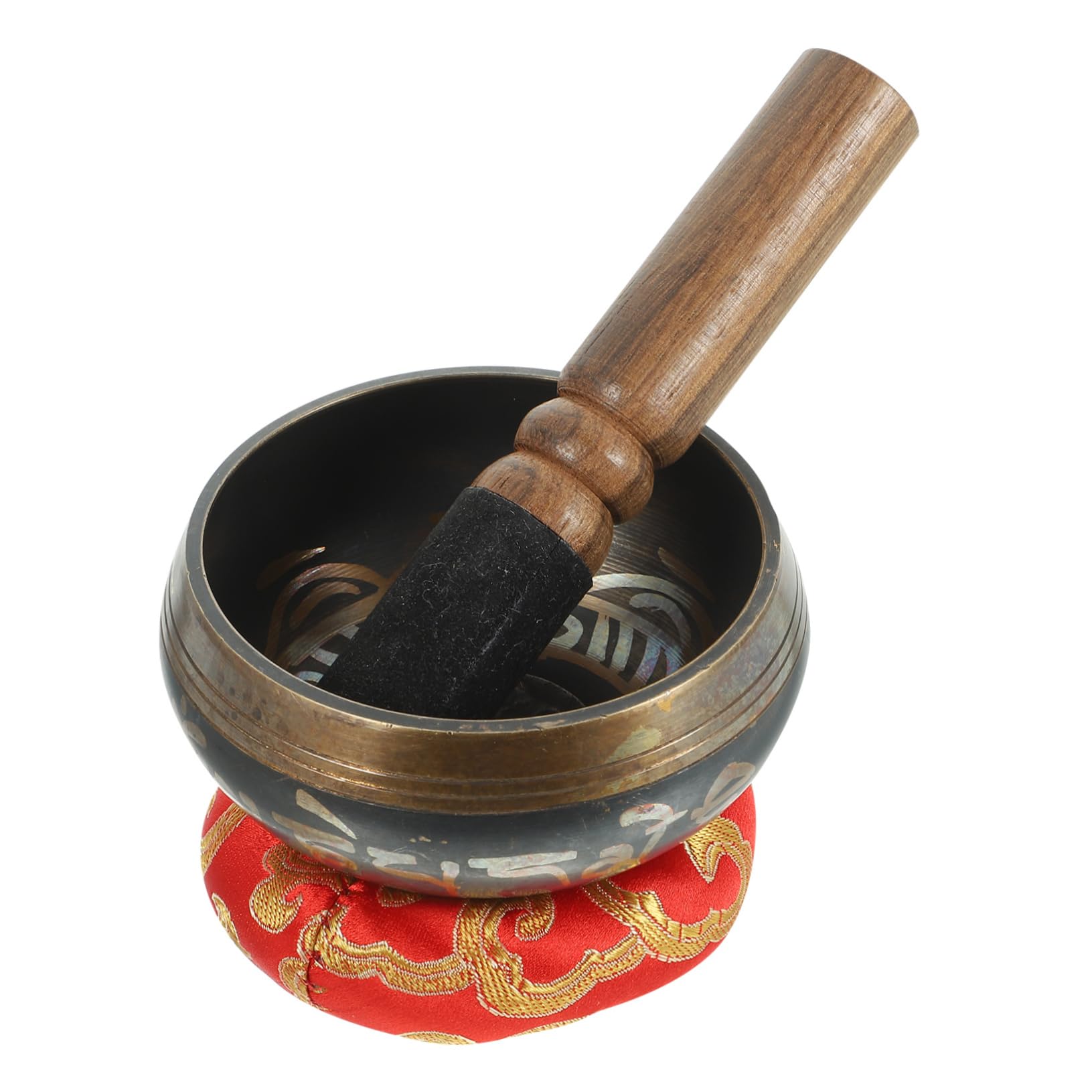 2 Set Campane tibetane Bassi elettrici Campane per il canto Campane per musica da meditazione Campane per accordatura Accessori per campane da meditazione Cuscino per campane sonore Campane per suo