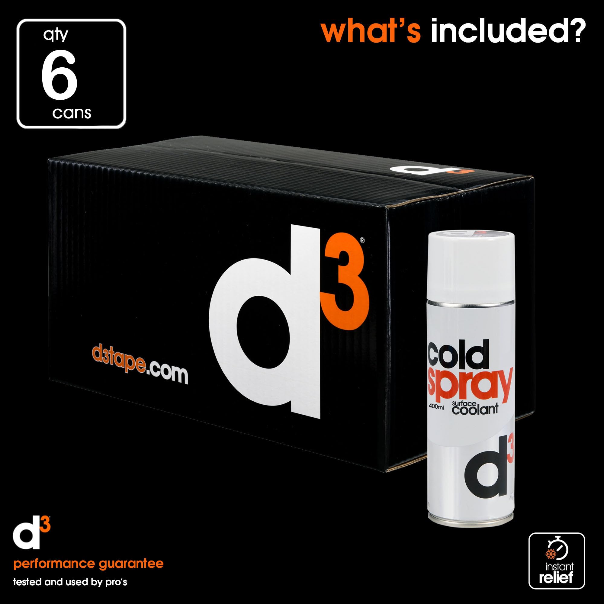 d3 [Ghiaccio Spray 400 Ml] Spray Refrigerante Per Contusioni, Distorsioni, Colpi E Dolori Muscolari | Sollievo Rapido | Uso Esterno | Pronto Soccorso Sport | Bomboletta Pressurizzata (6 bombolette)