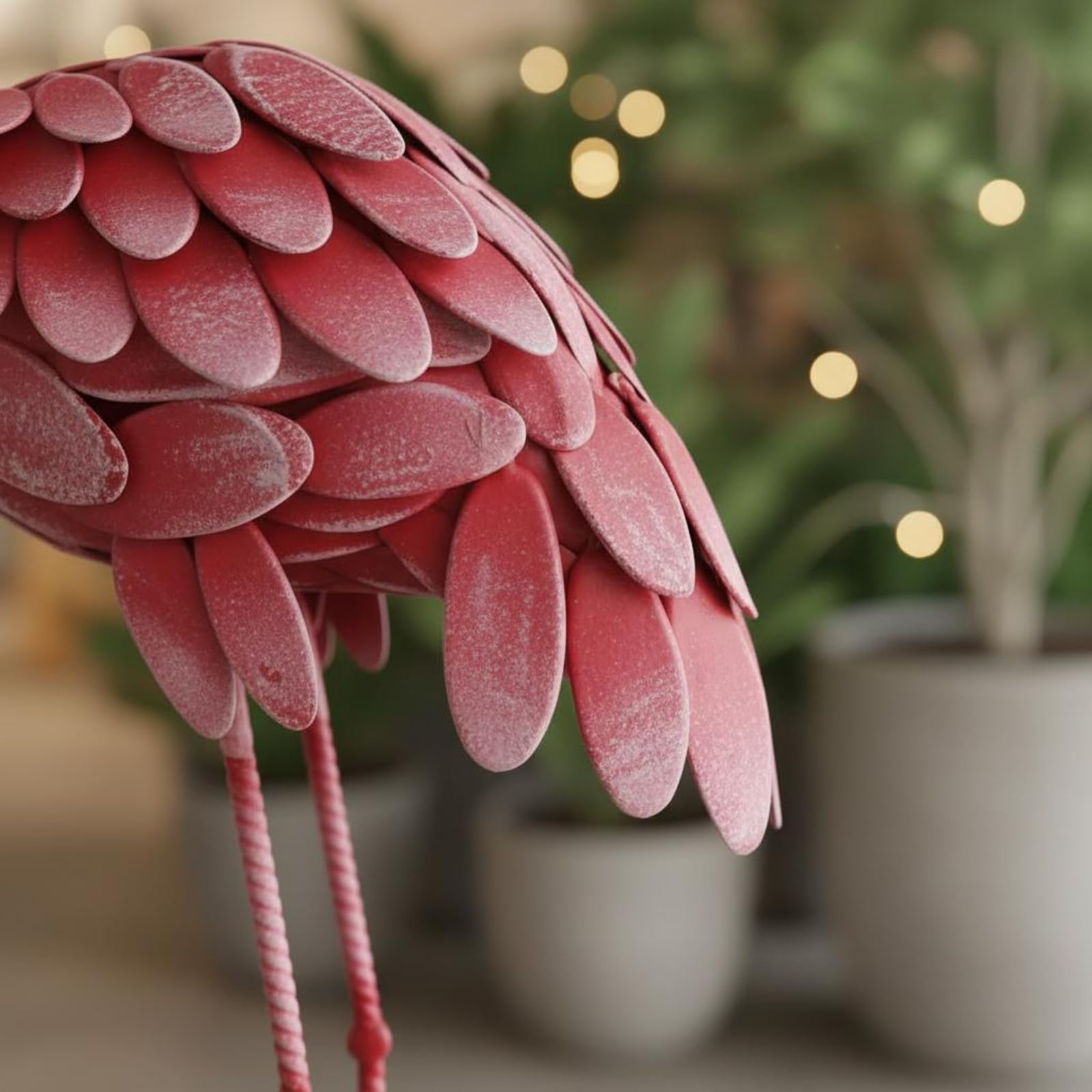 Statua da Giardino Flamingo Decorazione da Esterno Scultura Animale Ornamento per Esterni Figura Finitura a Piumaggio Stratificato E Silhouette, Rosa, Grande Altezza 120cm