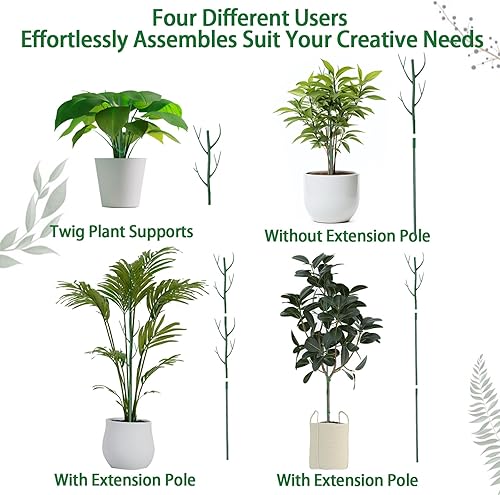 Miniatura 7 de Kutoda Juego de 6 estacas de soporte para plantas de ramitas, se mezcla para plantar, 41.6 pulgadas para plantas trepadoras, estacas para plantas de