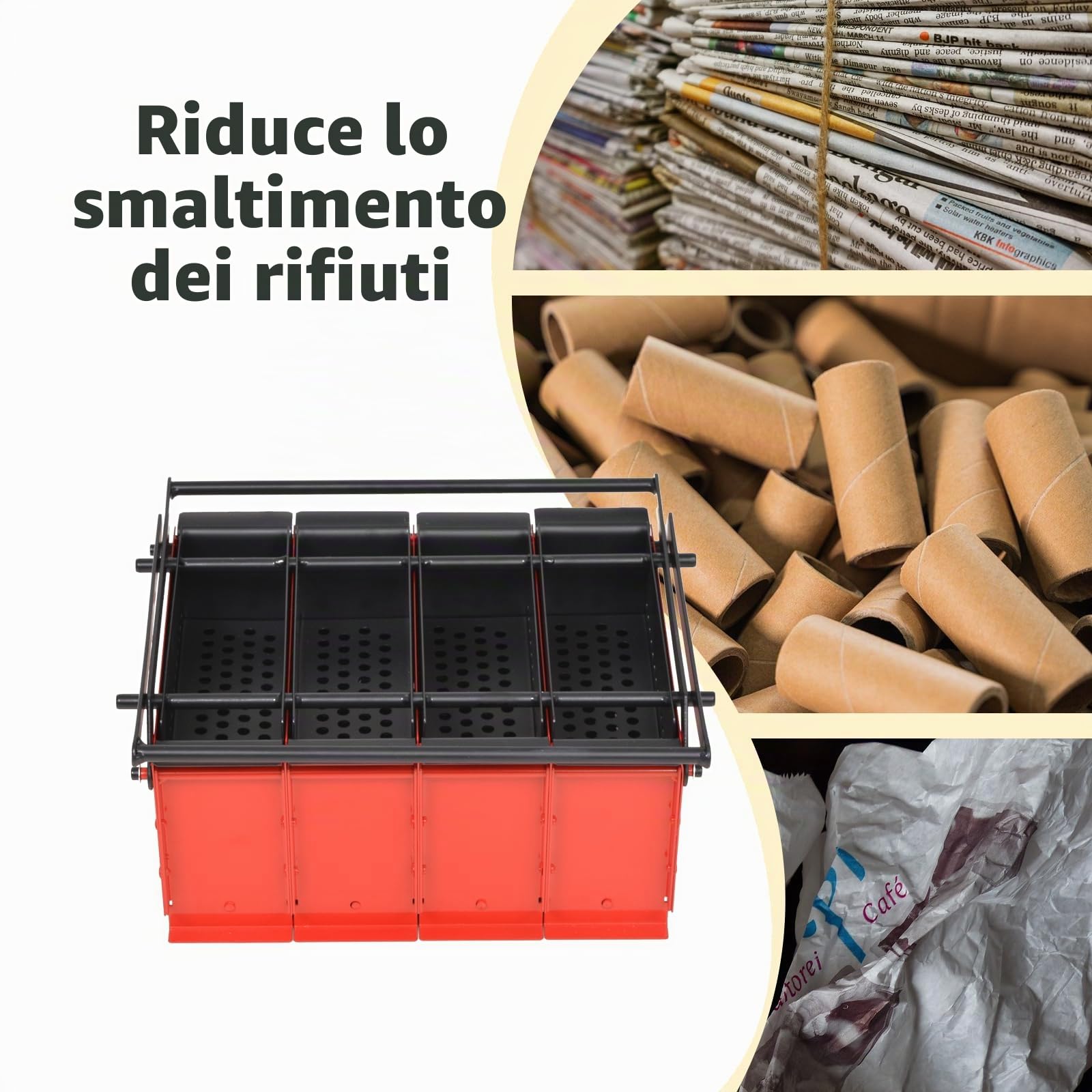 vidaXL Compattatore di Carta in Acciaio 38x31x18 cm Pressa Riduttore Cartone