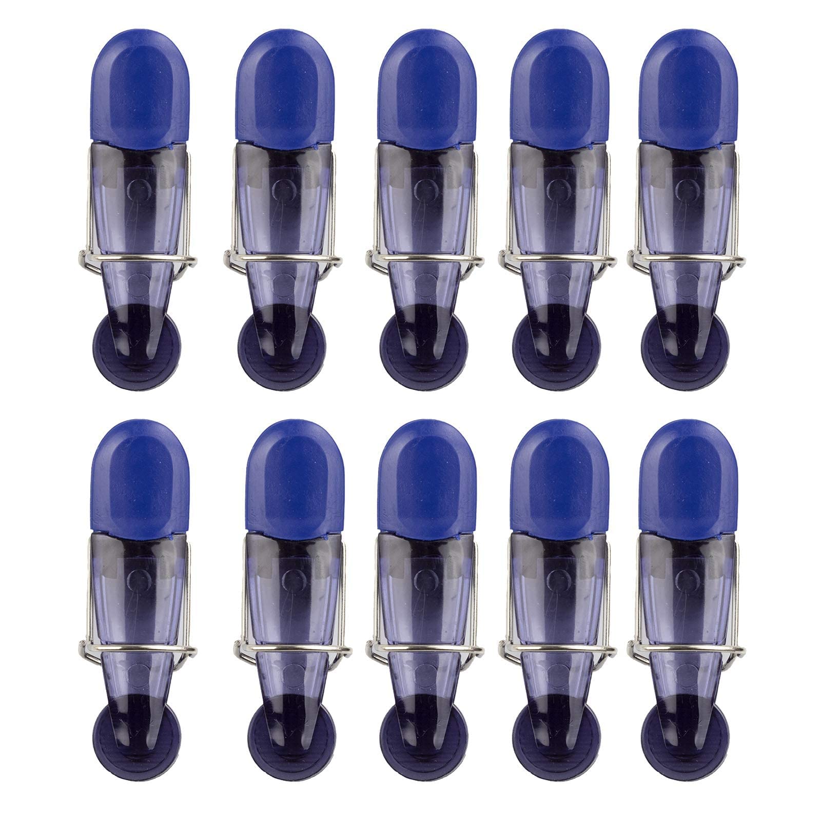 COOK WITH COLOR Bag Clip with Magnet- Chip Bag Clip, Sealing Food Clips, Plastic Clips for Food and Kitchen Storage, Chip Clip and Snack Bag Clips, 10 Pack Slim, Blue