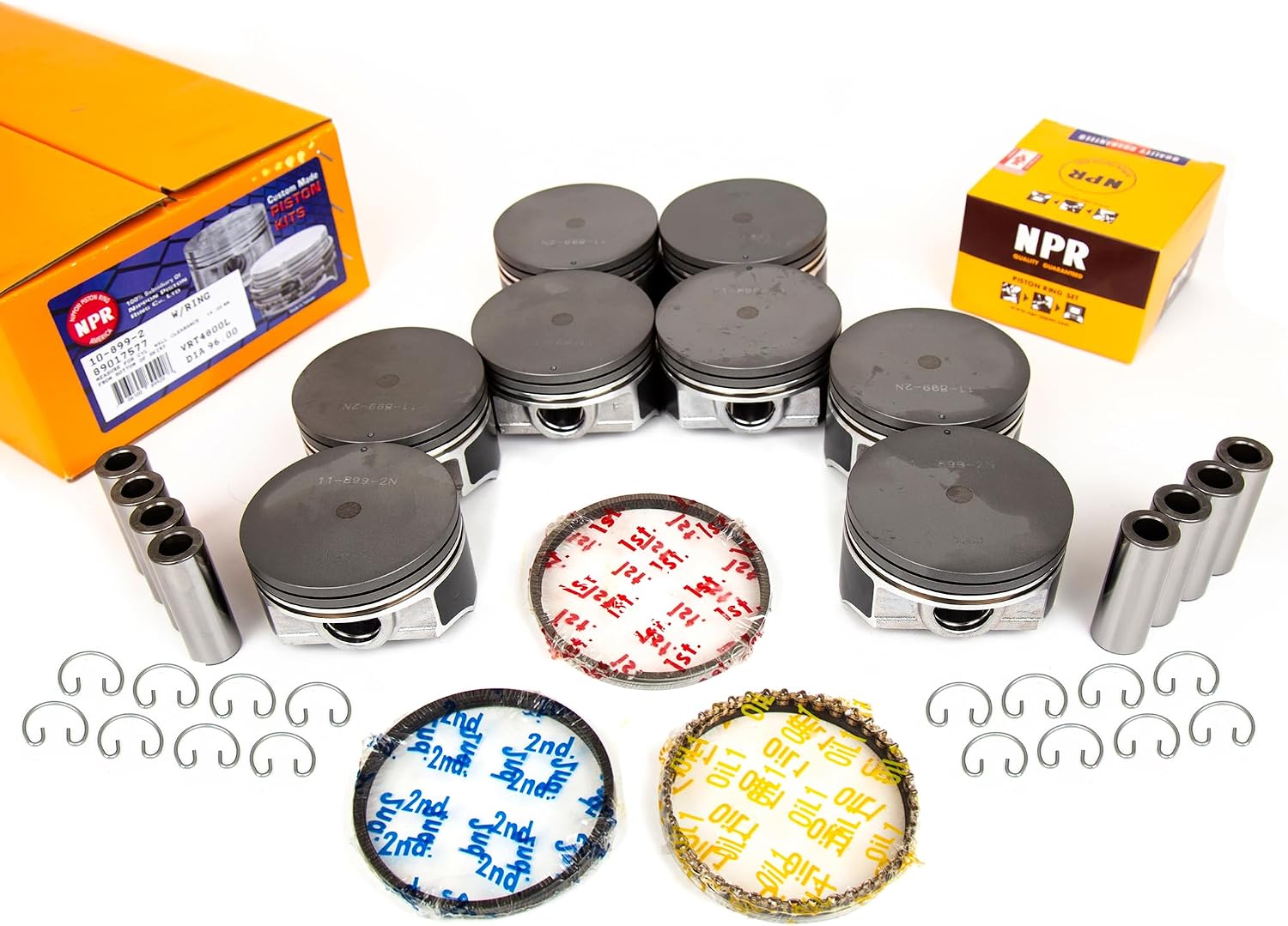 Evergreen SA-5494185137-2 Pistons with Rings Compatible With/For 04-09 Chevrolet GM Cadillac 4.8L 5.3L LS2 LS3