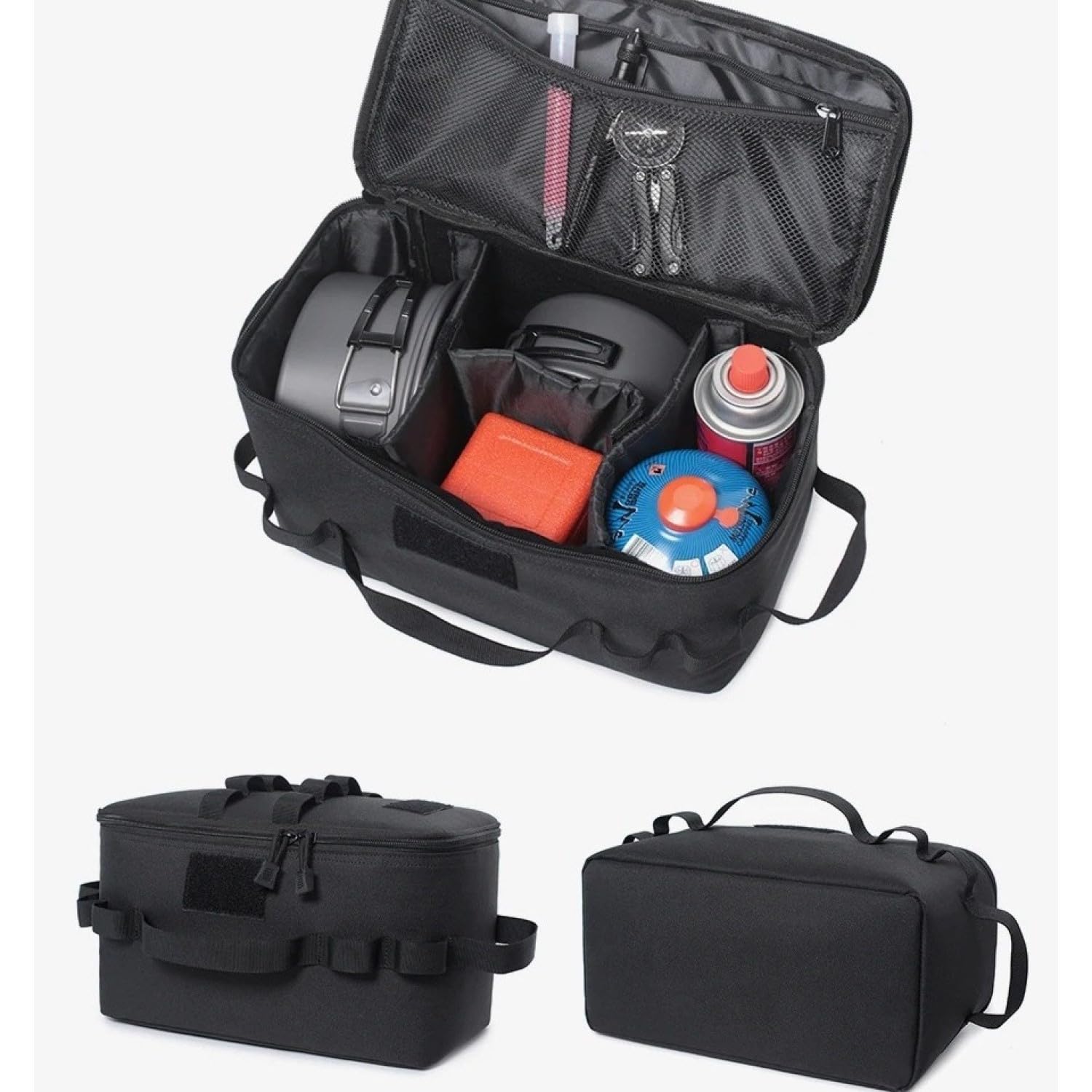 Sac à couverts de camping, trousse de toilette portable, sac de rangement de camping, organisateur de camping étanche, sac de rangement de camping, organisateur d'ustensiles de cuisine de pique-nique