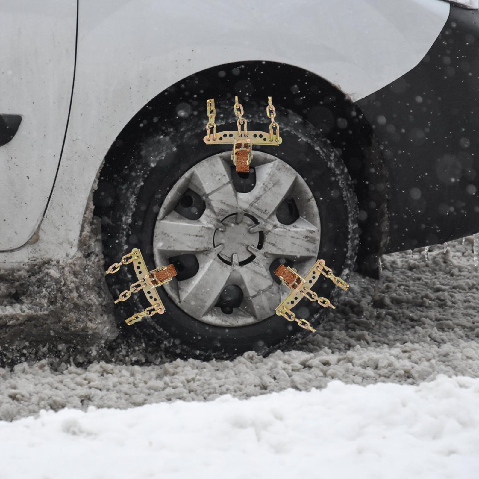 Acero Cadena de Antideslizante para Ruedas Coche para Nieve