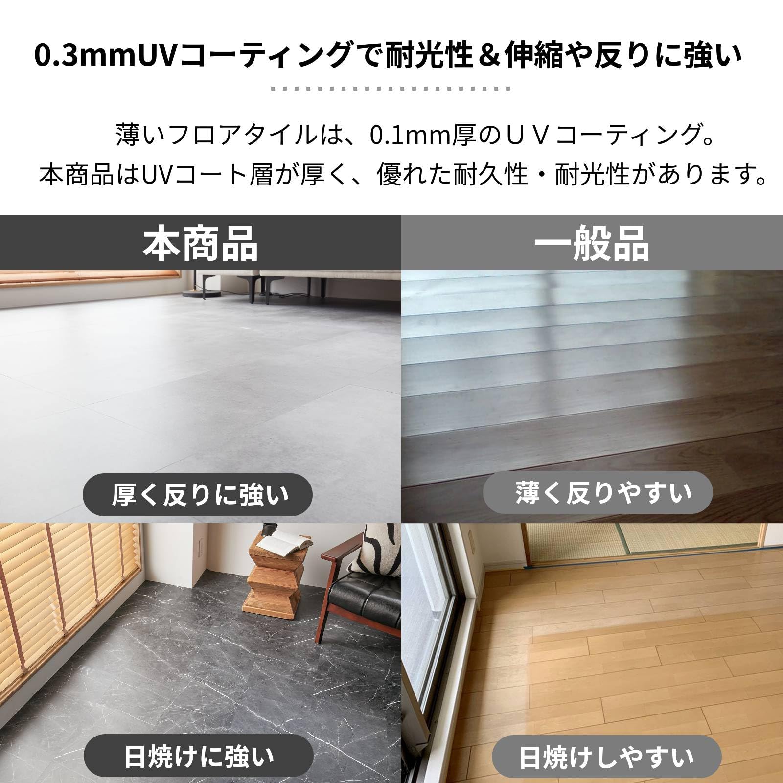 Amazon | グラムスタイル フロアタイル 置くだけ 貼らない 接着剤不要 