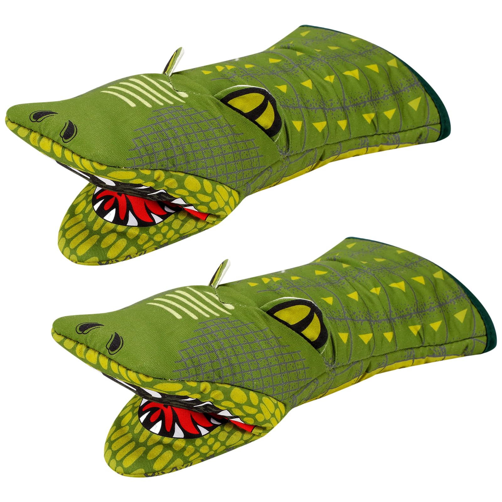 Zhehao 2 manoplas de horno de cocodrilo 3D para cocina, decoración para el hogar, regalos divertidos