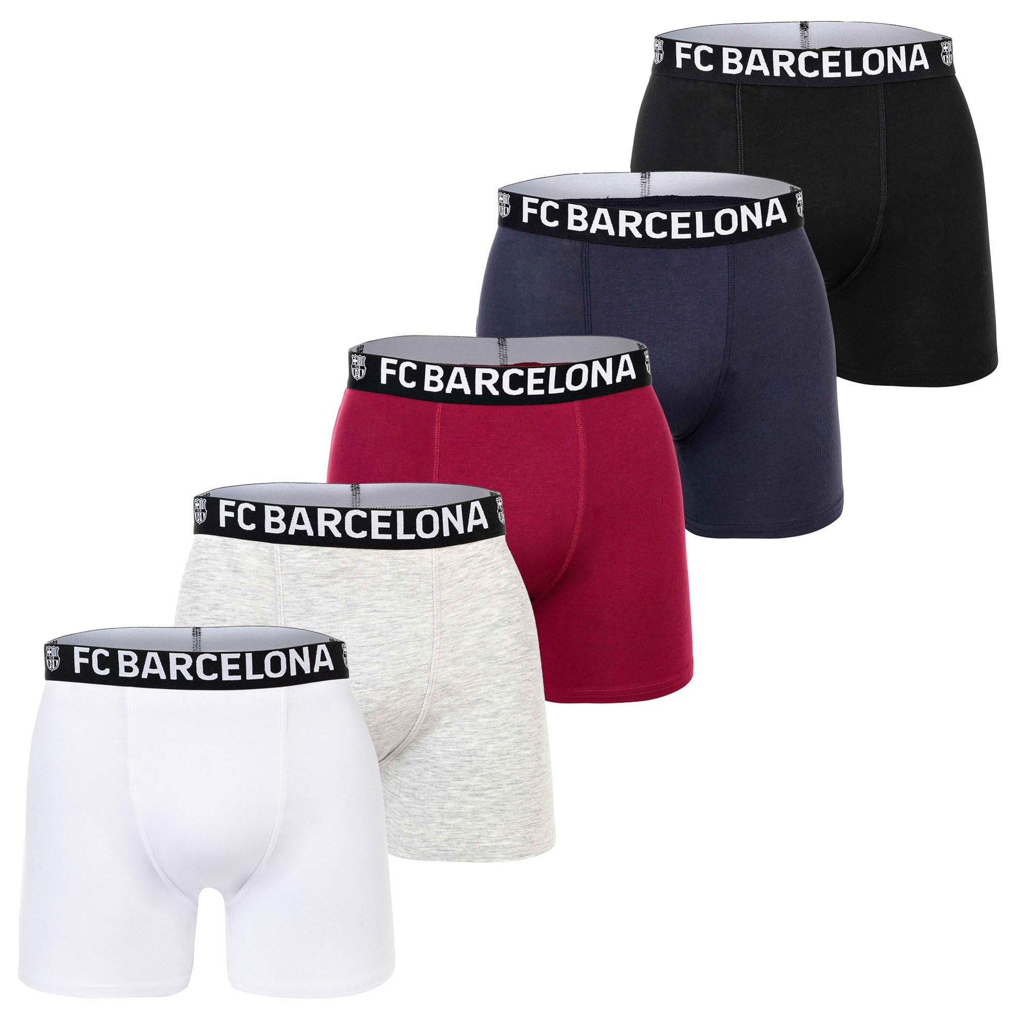 FC Barcelona Boxer da bambino, confezione da 5 – prodotto con licenza ufficiale, set di slip | regalo per dilettanti per bambini