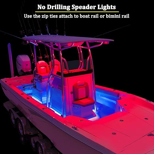 Miniatura 3 de Botepon Luces de barco para pesca nocturna, luz adhesiva para cubierta de barco, luz interior, luces de inundación y esparcidor para pontón, lanchas