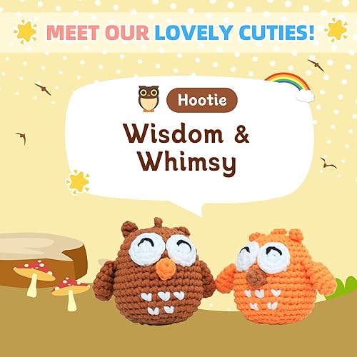 Miniatura 8 de yes.Sister Kit de ganchillo de bricolaje  Juego de 2 adorables búhos (marrón claro y marrón oscuro)  Kit Amigurumi  Artesanía relajante y ecológica