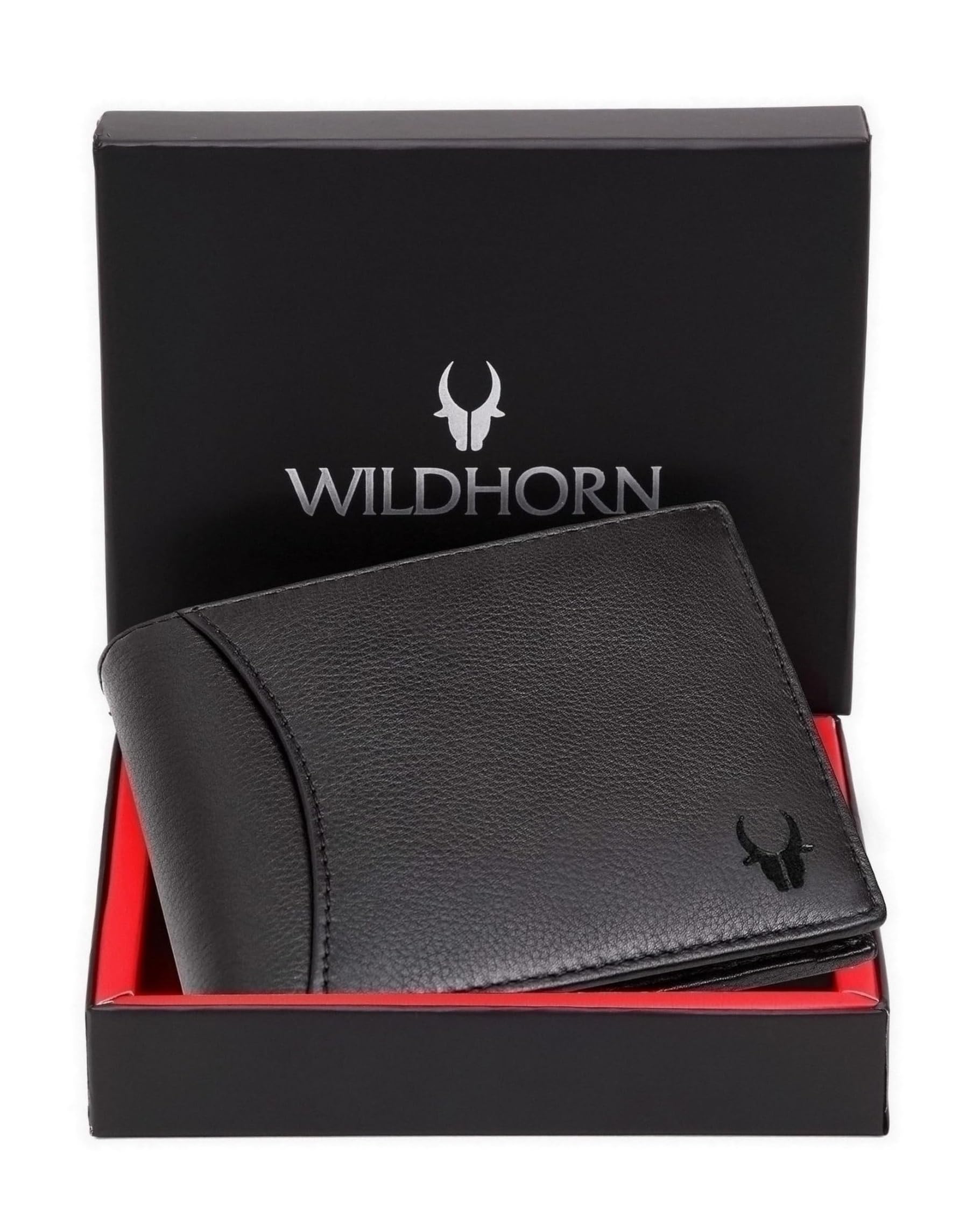 WildHorn RFID Protected Leather Wallet for Men, Jade Black - Image 1