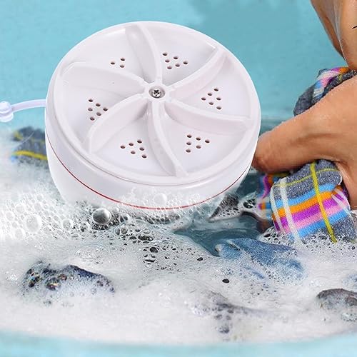 Miniatura 4 de FRCOLOR Portable Mini Ultrasonic Turbine Washing Machine Foldable Washer for Socks and Underwear Travel Dorm Apartment Use