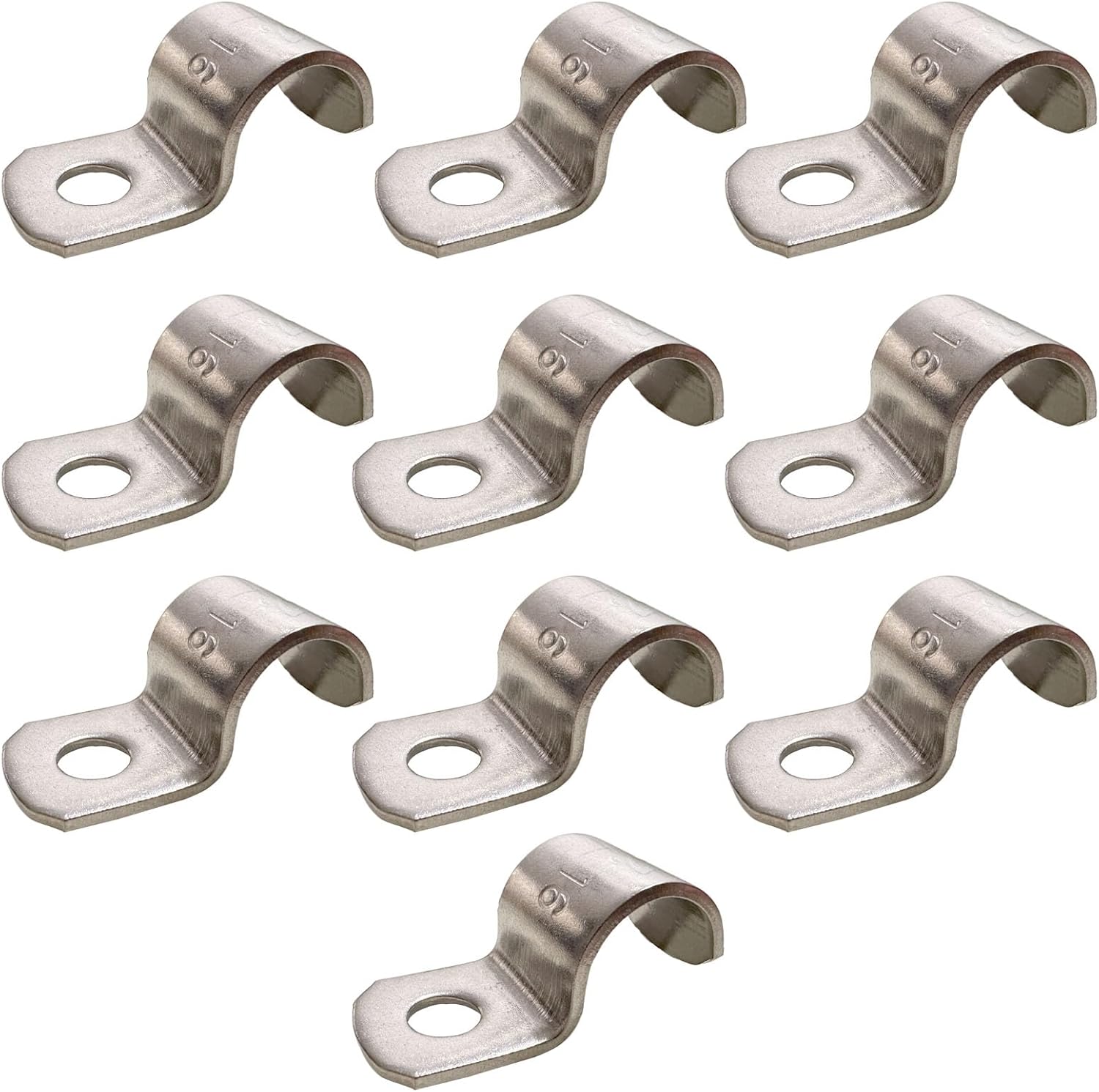 5/8 Inch Pipe Strap 304 Stainless Steel Conduit Strap 1 Hole Heavy Duty Strap Clamp for Tube Pipe or Wire Cord Installation(16mm 10pcs)