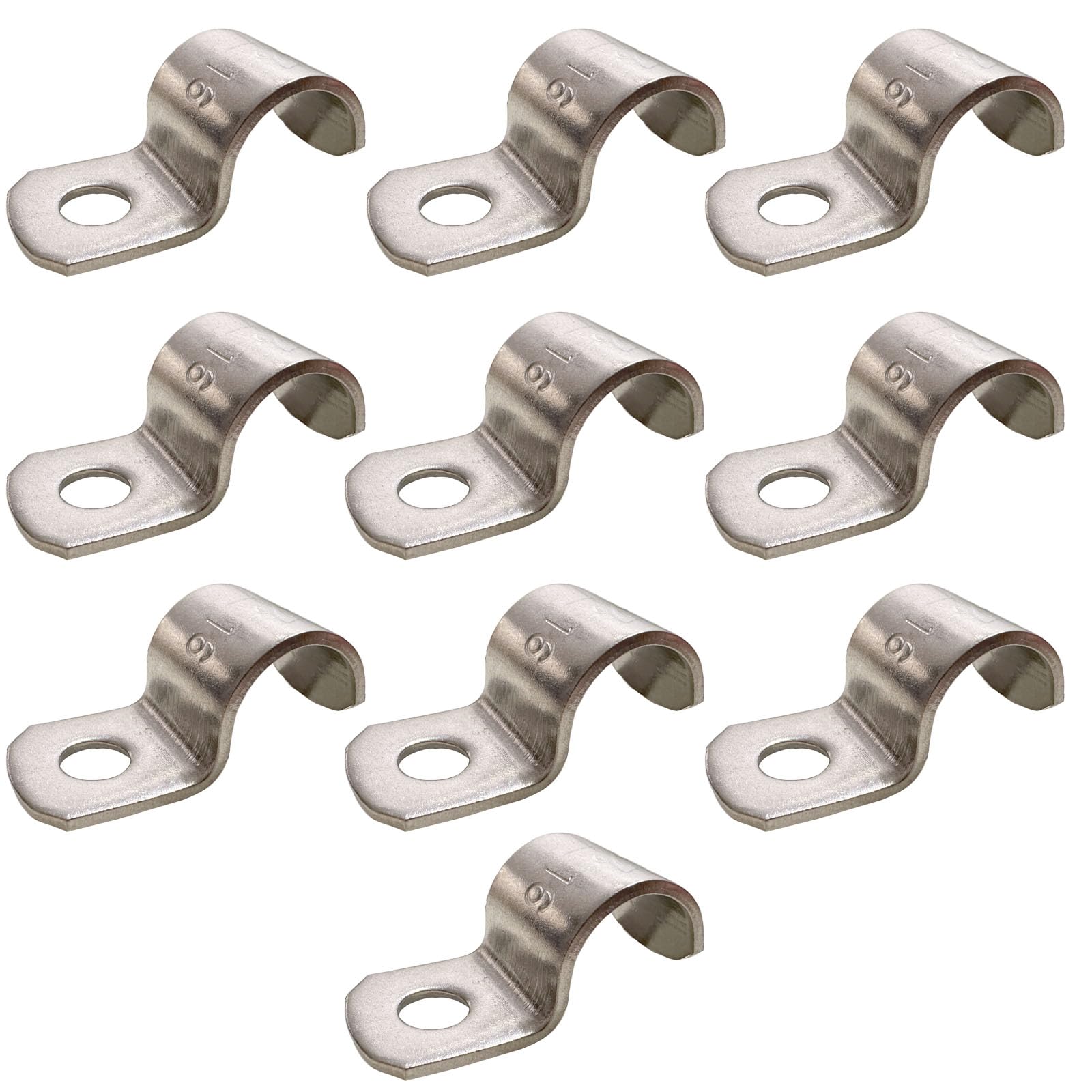 5/8 Inch Pipe Strap 304 Stainless Steel Conduit Strap 1 Hole Heavy Duty Strap Clamp for Tube Pipe or Wire Cord Installation(16mm 10pcs)