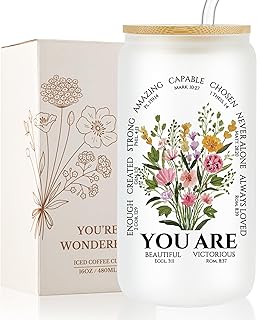 Christian Birthday Gifts for Women, Religious Spiritual Gifts for Women, Catholic Inspirational Baptism Encouraging Thank You Gift for Sisters in Christ Mom Ladies Friends Sister, 16oz Glass Tumbler