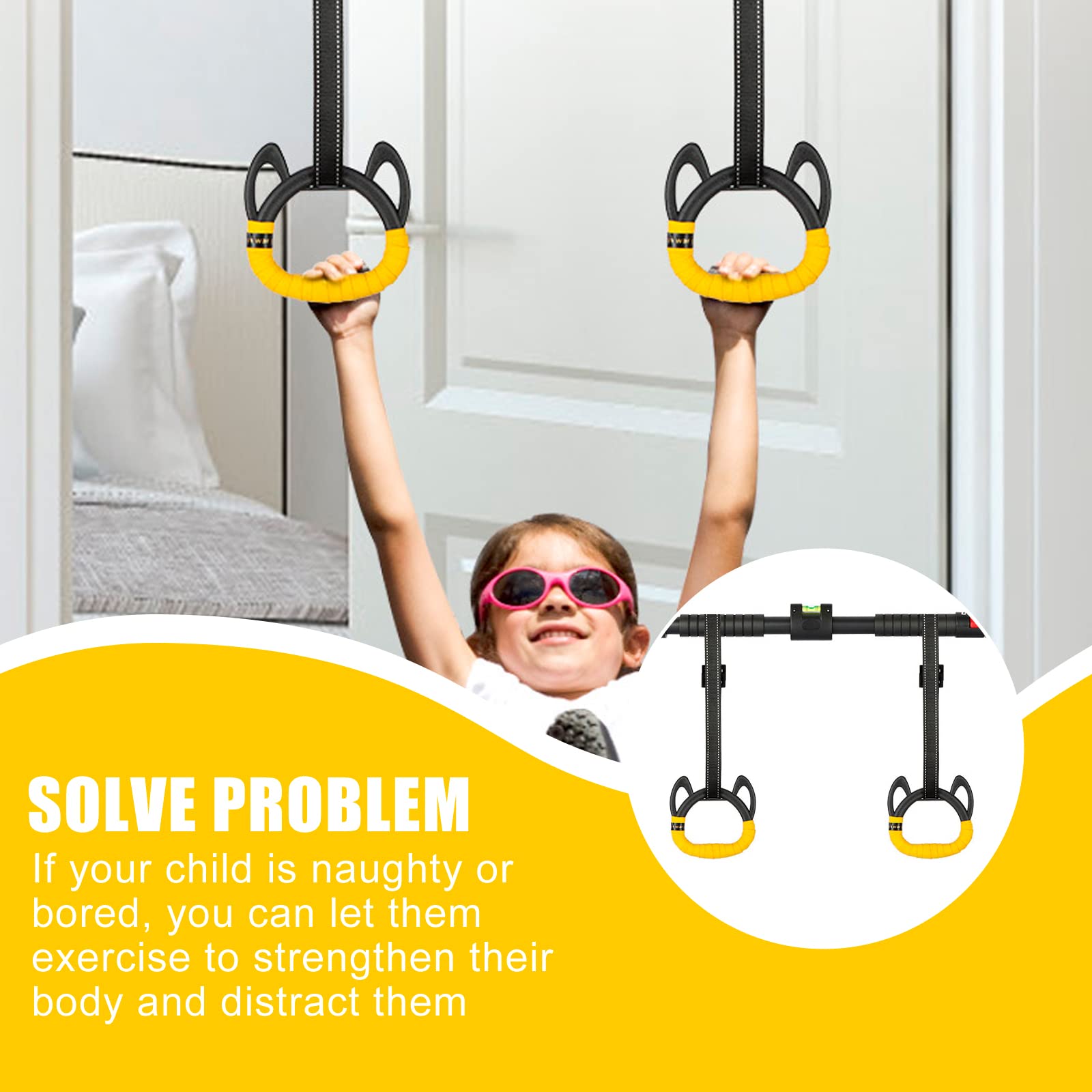 Anillos de gimnasia para niños: anillos de gimnasia para niños, anillos de gimnasia para niños, barras de gimnasia profesionales, anillos de fitness para niños, anillos de ejercicio para el hogar,