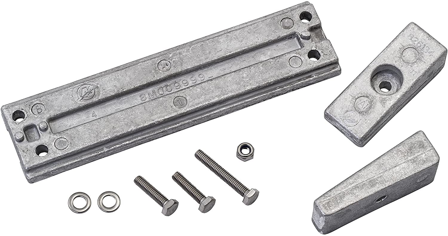 Aluminum Anode Kit Fits Mercury and Mariner Outboards Includes Hardware Replaces Mercury 97-8M107547 Quicksilver 8M0107546A