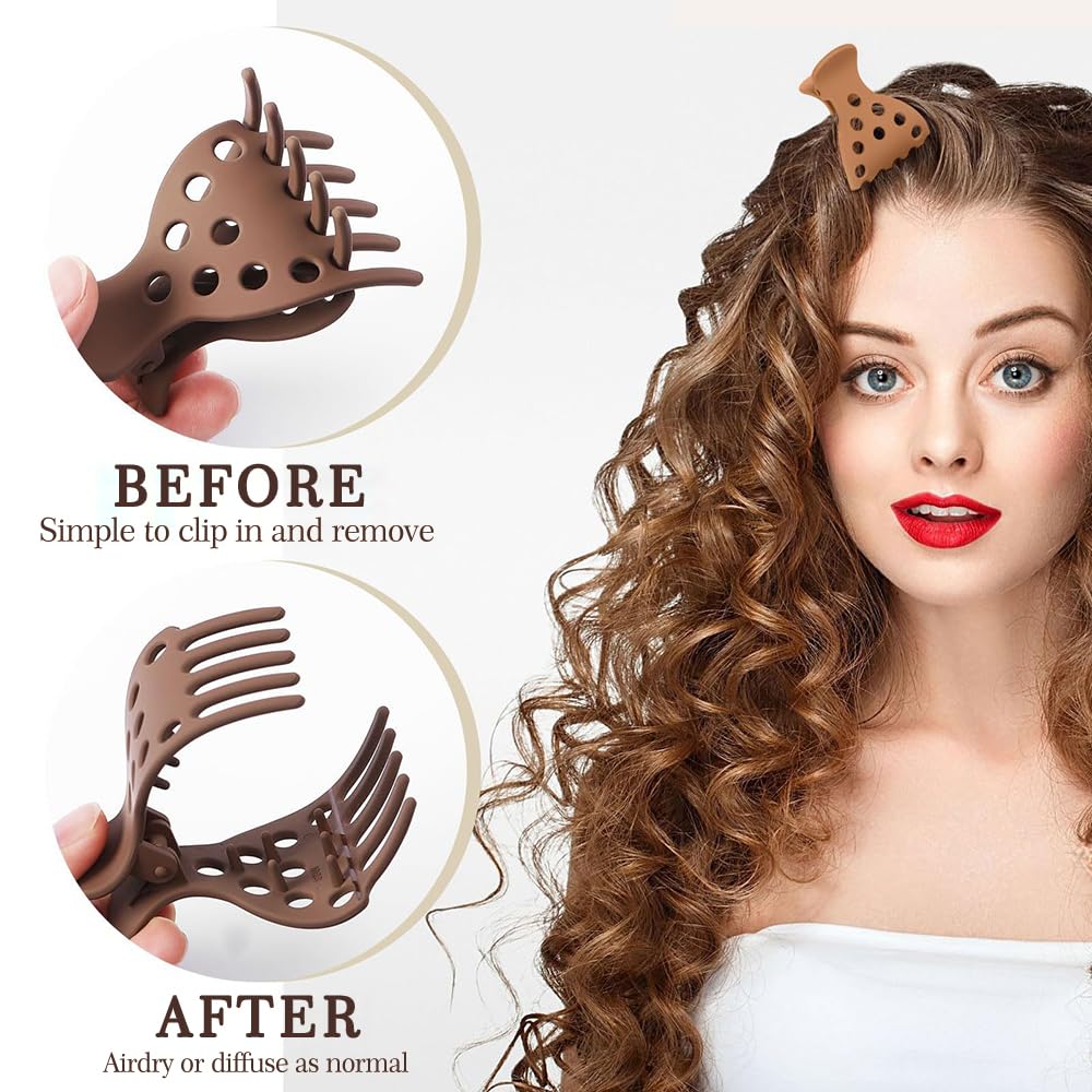 7 Pezzi Fermaglio Capelli Donna Sollevamento Delle Radici più Volume Senza Pieghe Antiscivolo Molletta per Ragazze Donne capelli ricci(Multicolore A)