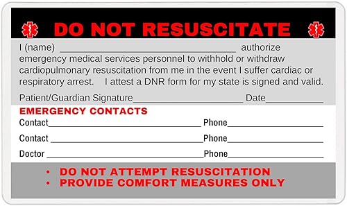 Miniatura 3 de DNR Do Not Resuscitate Wallet Card (DNR-101) Cantidad (2)