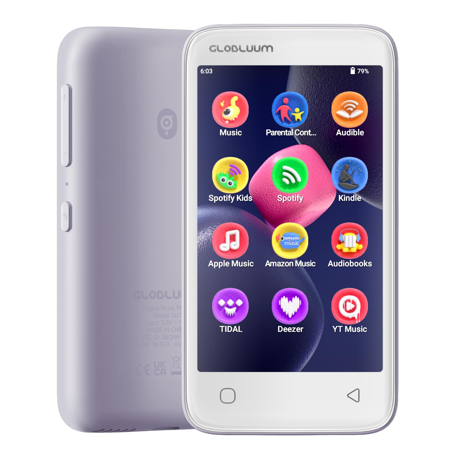 96GB MP3 Player with Bluetooth 5.0 and WiFi, Music Player with Spotify, Audible, Amazon Music, Pandora, Libby, Spotify Kids, 4" Touchscreen Android MP4 Player with HiFi Sound (Dusty Lavender)-image-45