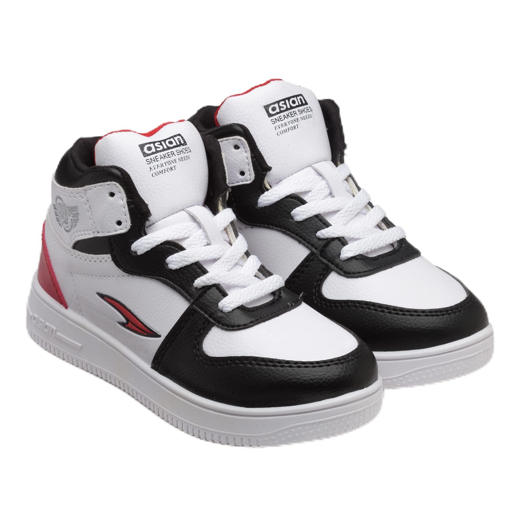 Kid's THUNDER-11 Casual White Sneaker Outdoor,High Neck Shoes with Extra Jump Casual Lace-Up Shoes for Boy's