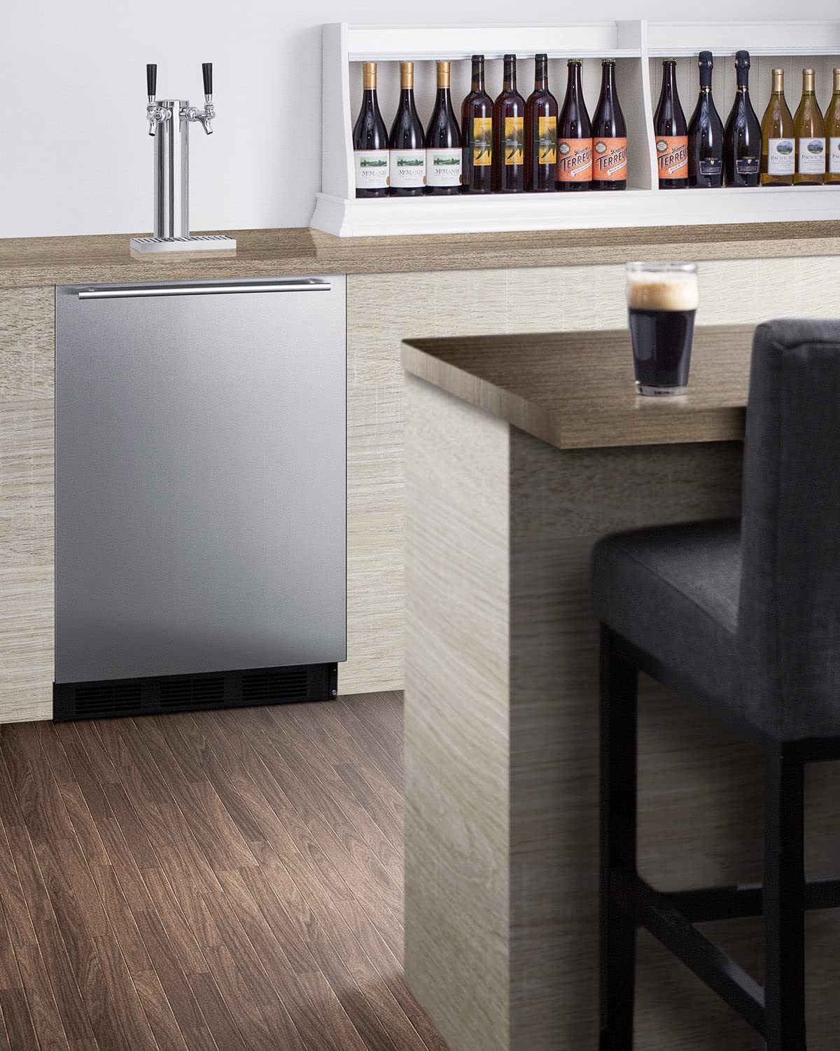 Summit 24" Cold Brew Kegerator, Dual Tap Kit, ADA Compliant, Panel Ready*- Sbc58blbiadaifcftwin *Panel Is Not Included on Fridge.com - View 6