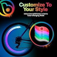 Vista 2 de Brightz SpokeBrightz Luces LED para Rueda de Bicicleta, Pack de 2 - Modos de Cambio de Color y Selección de Color - Ilumina tus Radios - Transforma