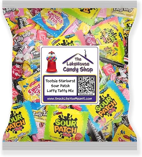 Skittles Sour Patch Kids Tootsie Jolly Rancher Starburst - Paquete variado de caramelos para fiestas, dulces a granel envueltos individualmente,