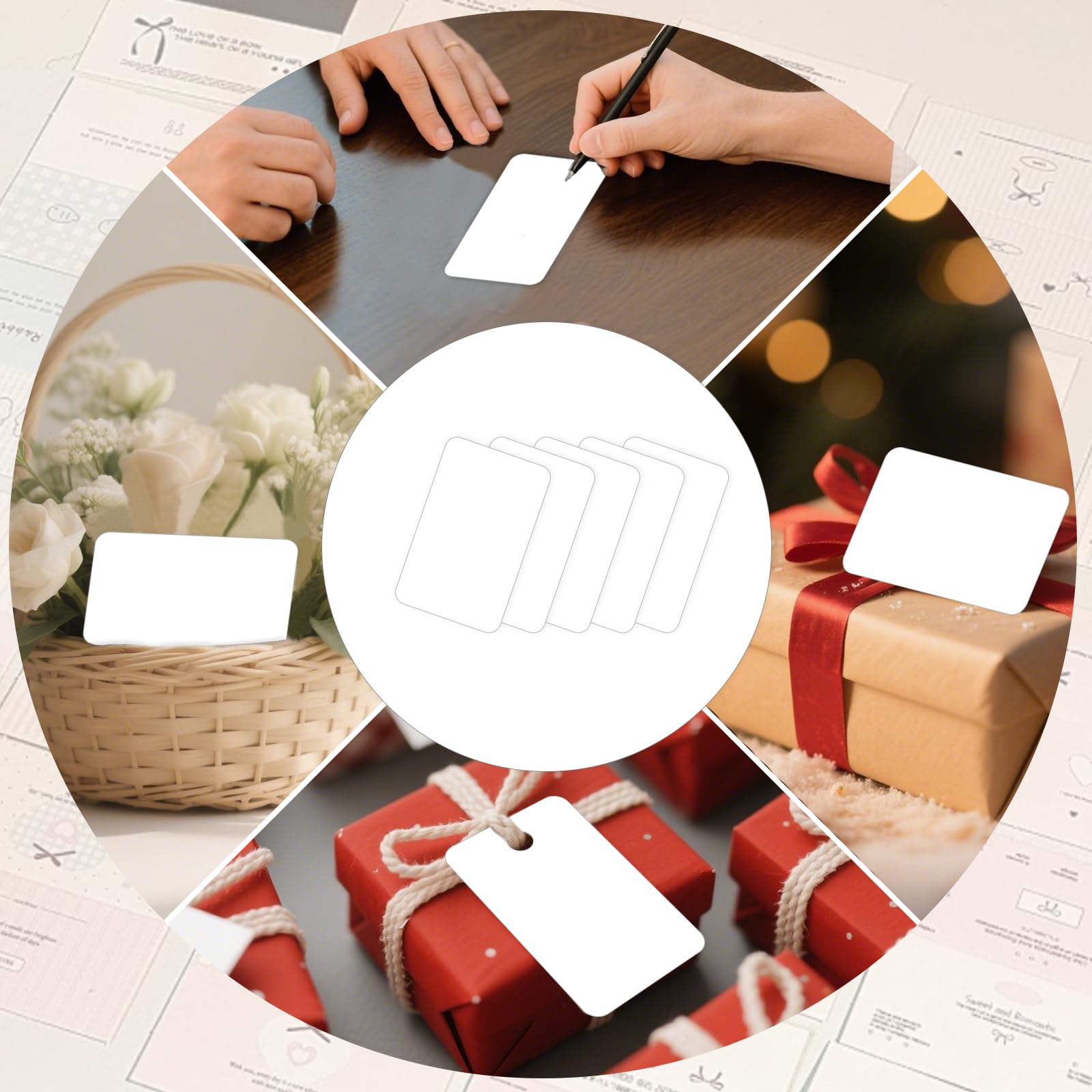 100PCS Blank Business Cards 3.5" x 2" Small Note Cards White Business Paper Card Double-Sided Mini Greeting Place Name Vocabulary Word Flash Card Scrapbookings DIY Gift Tags Label - Image 7