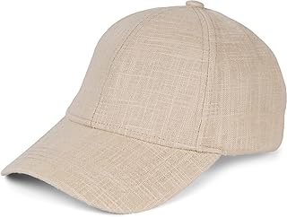 styleBREAKER 04023089 Unisex Linen Baseball Cap, Plain Colour, 6-Panel Baseball Cap, Metal Buckle, Adjustable