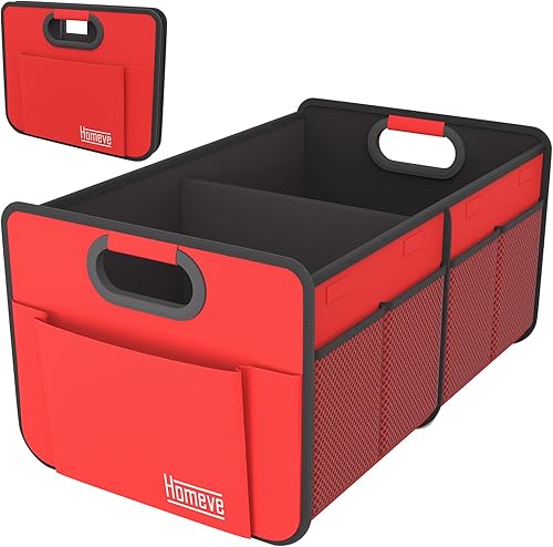Miniatura 15 de Homeve - Organizador de maletero para automóvil, caja de almacenamiento plegable, 3 compartimentos, múltiples bolsillos, tiras antideslizantes