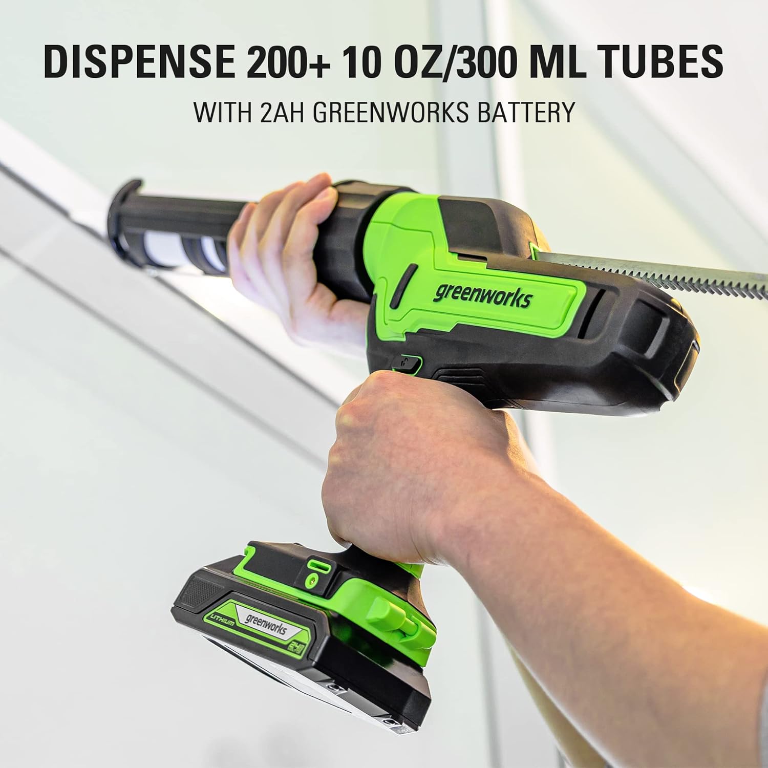 Greenworks 24V Cordless Caulk Gun 6-Speed Anti-Dripping with 2Ah Battery and Changer - - 