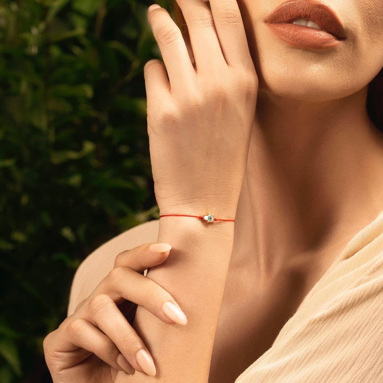 KARMA AND LUCK Red String Bracelet for Women – Adjustable 5”–8” Drawstring – Evil Eye, Hamsa, Moon & Stars, Heart, Malachite – Enamel Charms for Protection, Luck & Good Karma – Handmade in Thailand - Image 2