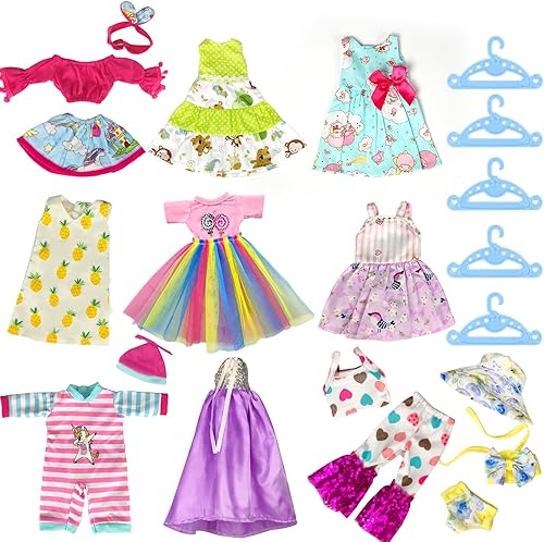 Miniatura 2 de 10-Sets Doll-Clothes for American-14-inch-Dolls - Compatible with 14.5-inch-Dolls Handmade Clothes and Outfits Accessories Christmas Birthday Gift