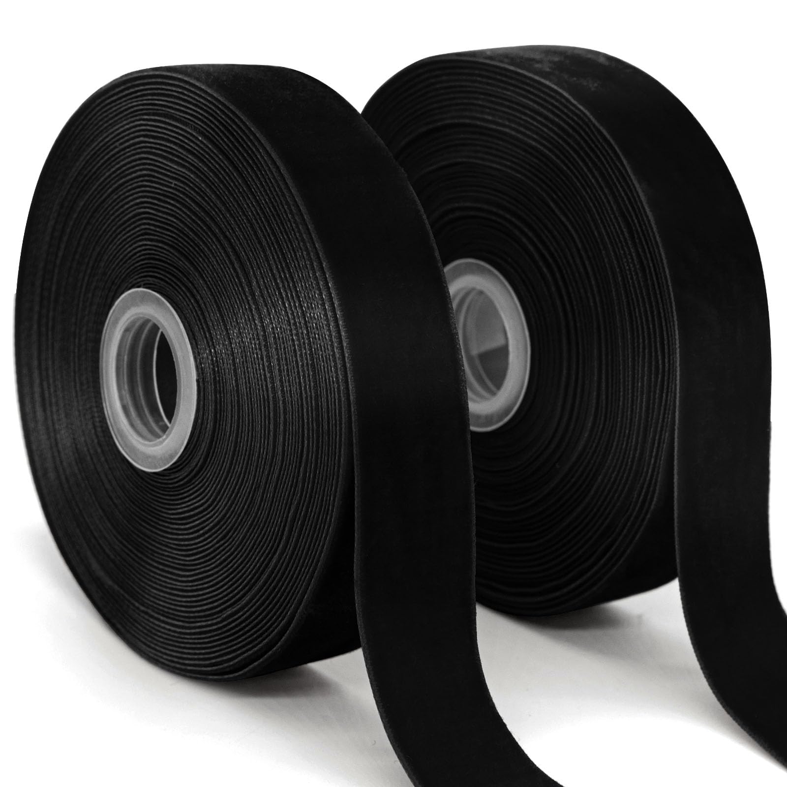 Eggsnow Black Velvet Ribbon, 1” × 20Yards (2 Rolls, 10Yards/Rolls) for Gift Wrapping, Bow Making & Other Projects