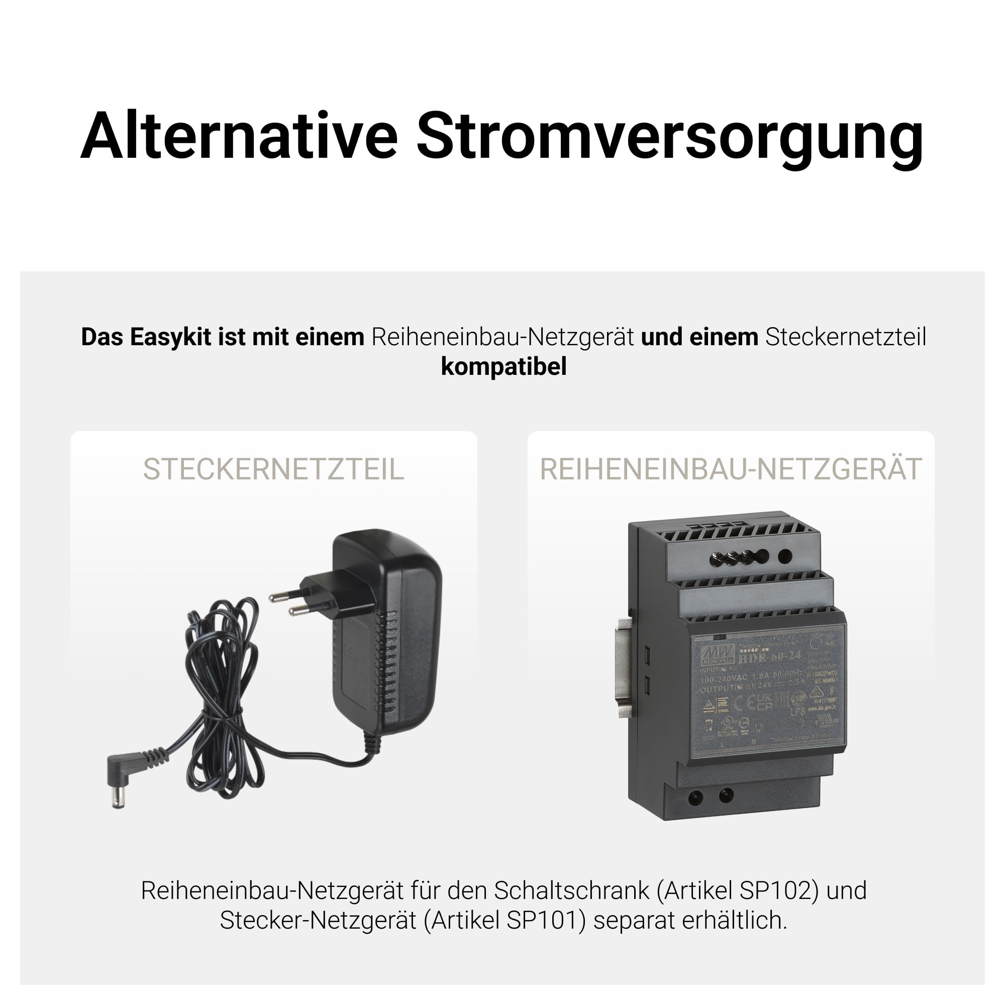 LEGRAND, EASYKIT Essential Video-Türsprechanlagen-Set mit 2-Draht-Anschluss, 7"-Farbmonitor & Weitwinkelkamera, 1-/2-Familienhaus-Set, erweiterbar, Reiheneinbau-Netzgerät, IP54-IK07, Weiß, 367915